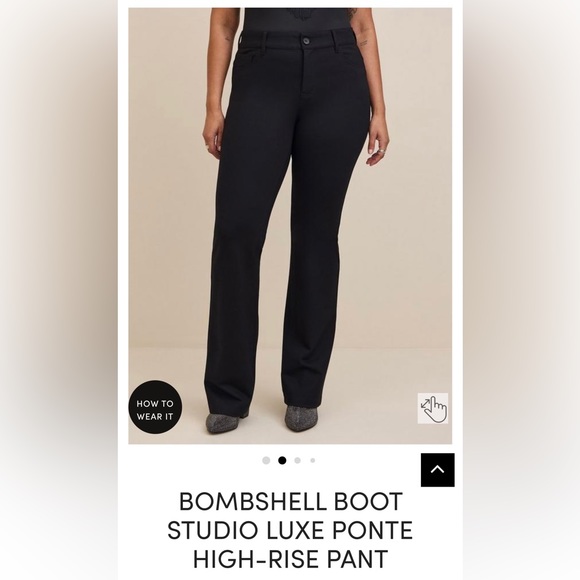 Torrid Bombshell Black pointe bootcut work pants - Picture 3 of 6